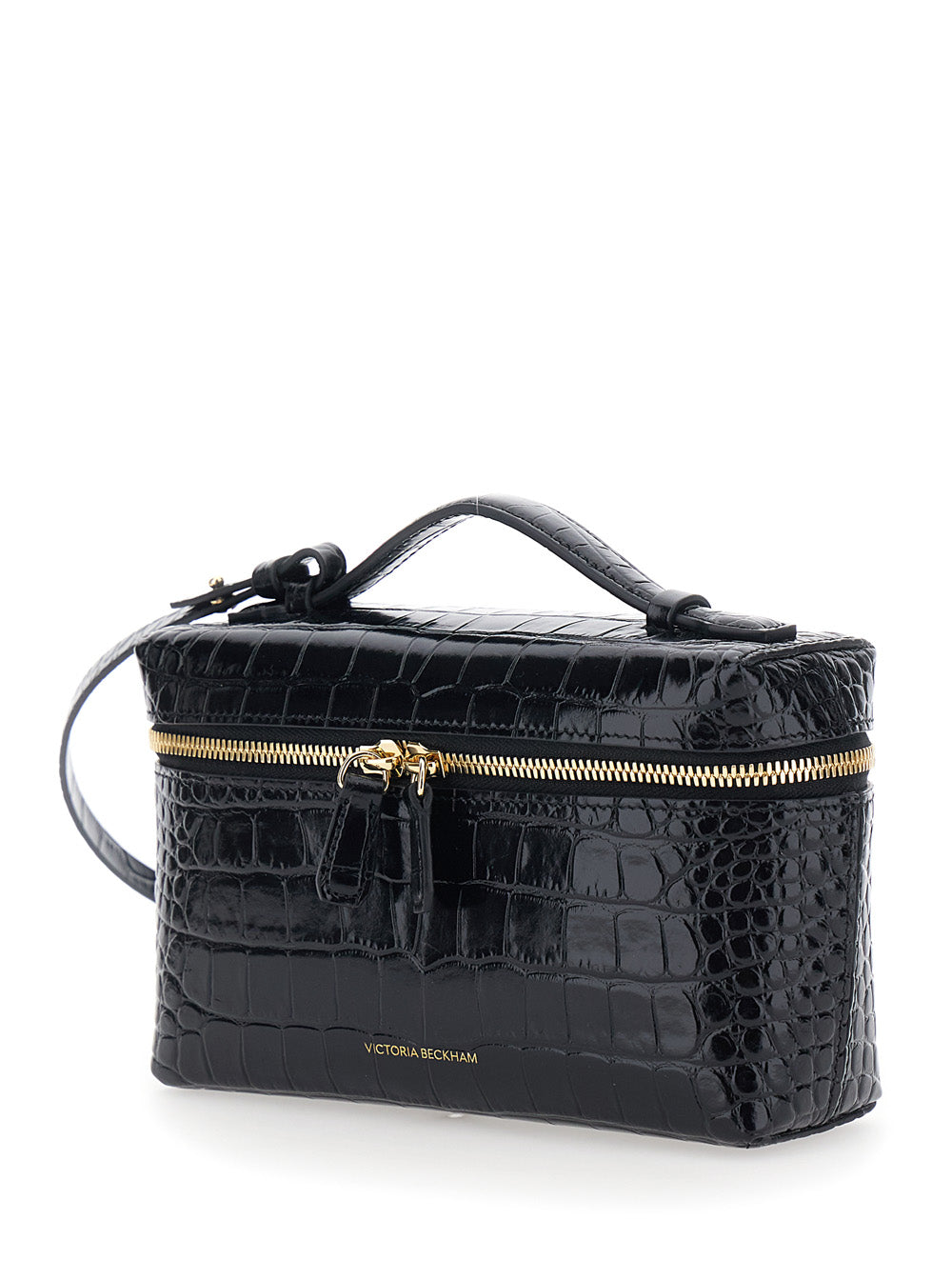 Victoria Beckham Women Black Crossbody Bag With Logo Lettering On The Front And Adjustable And Removable Strap In Leather For Women VICTORIA BECKHAM