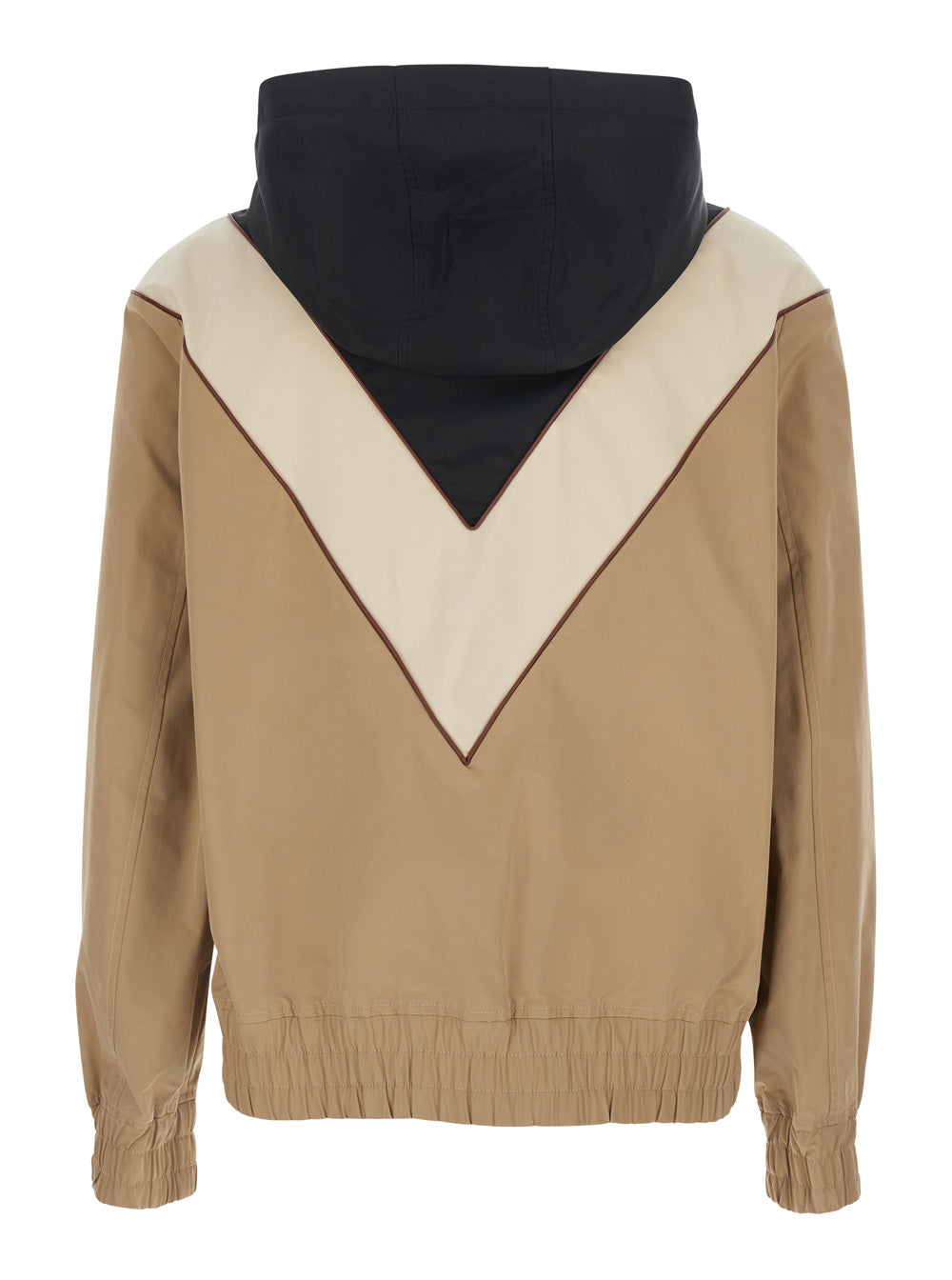 Valentino Men Beige Jacket With Vlogo Patch On The Front In Tech Fabric For Man
