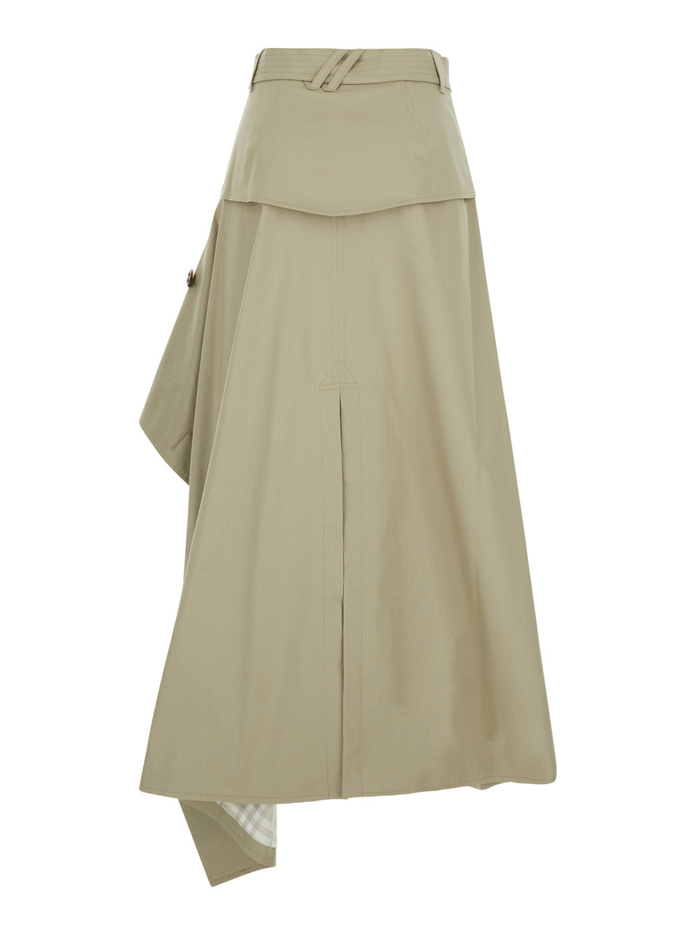 Burberry Women 'Heather' Beige Skirt With Asymmetrical Design And Lining With Check Motif In Cotton For Women BURBERRY