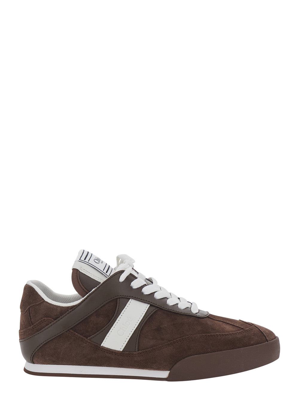 Chloé Women Brown Low Top Sneakers With Logo Patch On The Tongue In Suede For Women