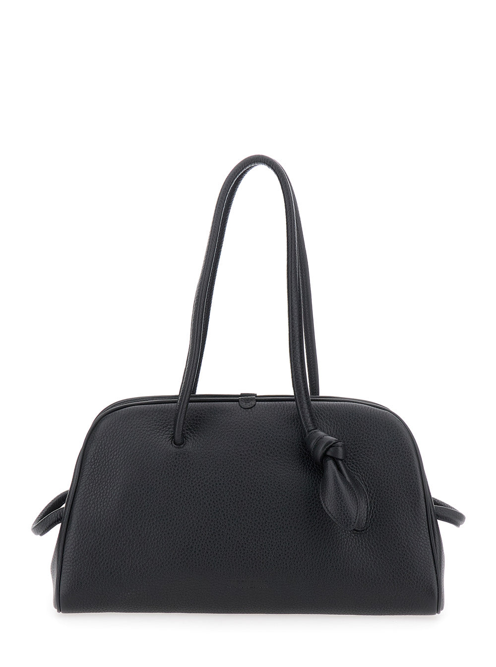 Jacquemus Women Handbag 'Le Turismo' With Two Round Handles In Black Hammered Leather For Women JACQUEMUS