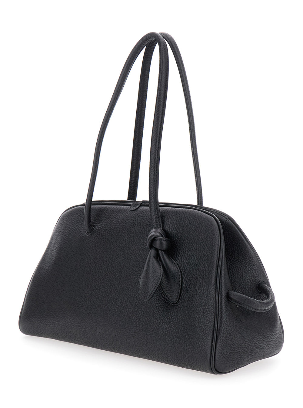 Jacquemus Women Handbag 'Le Turismo' With Two Round Handles In Black Hammered Leather For Women JACQUEMUS