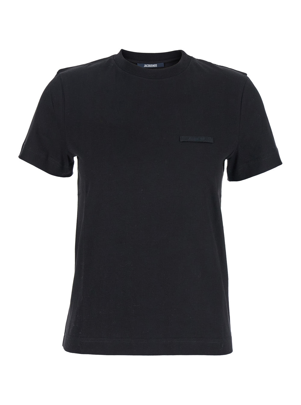 Jacquemus Women Le Tshirt Gros Grain Mc Is A Unisex Black Cotton T-Shirt With Short Sleeves JACQUEMUS