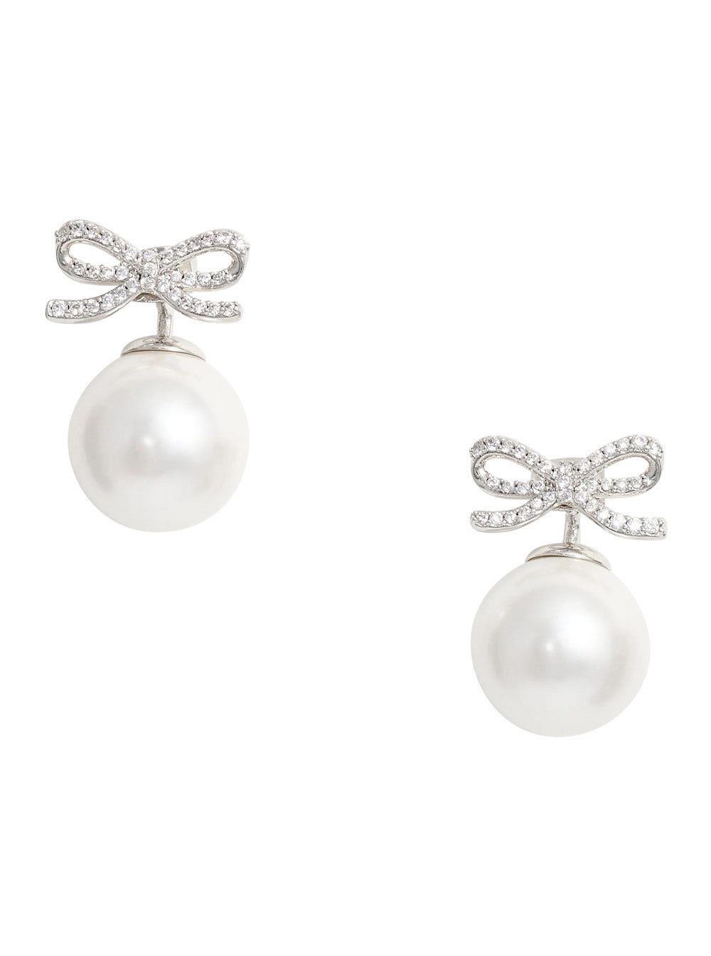 Self-Portrait Women Metallic Earrings With Bow And Pearl In Metal For Women SELF-PORTRAIT
