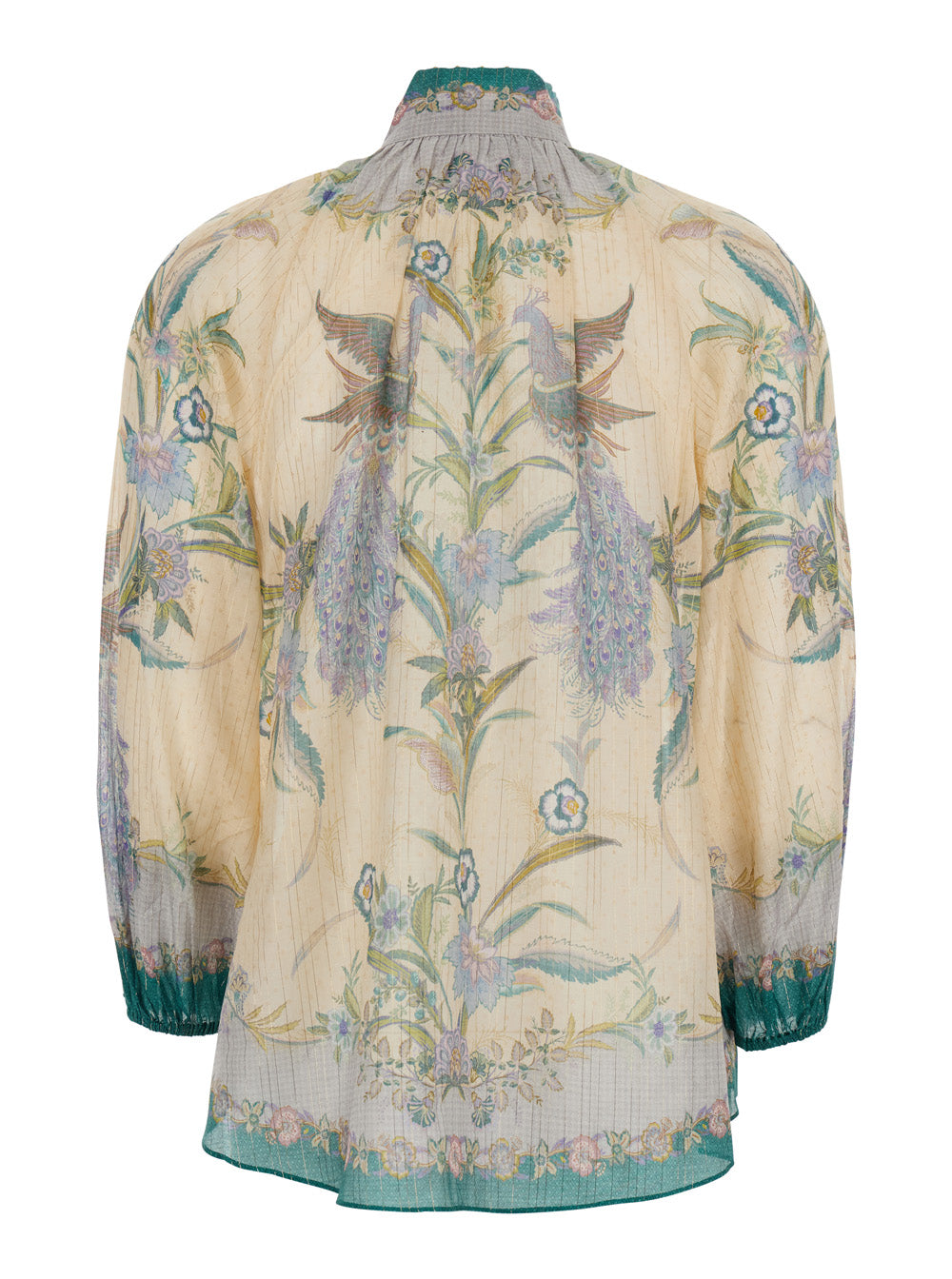 Zimmermann Women 'Indra' Multicolor Blouse With Classic Collar And All-Over Floral Motif In Silk Blend For Women ZIMMERMANN