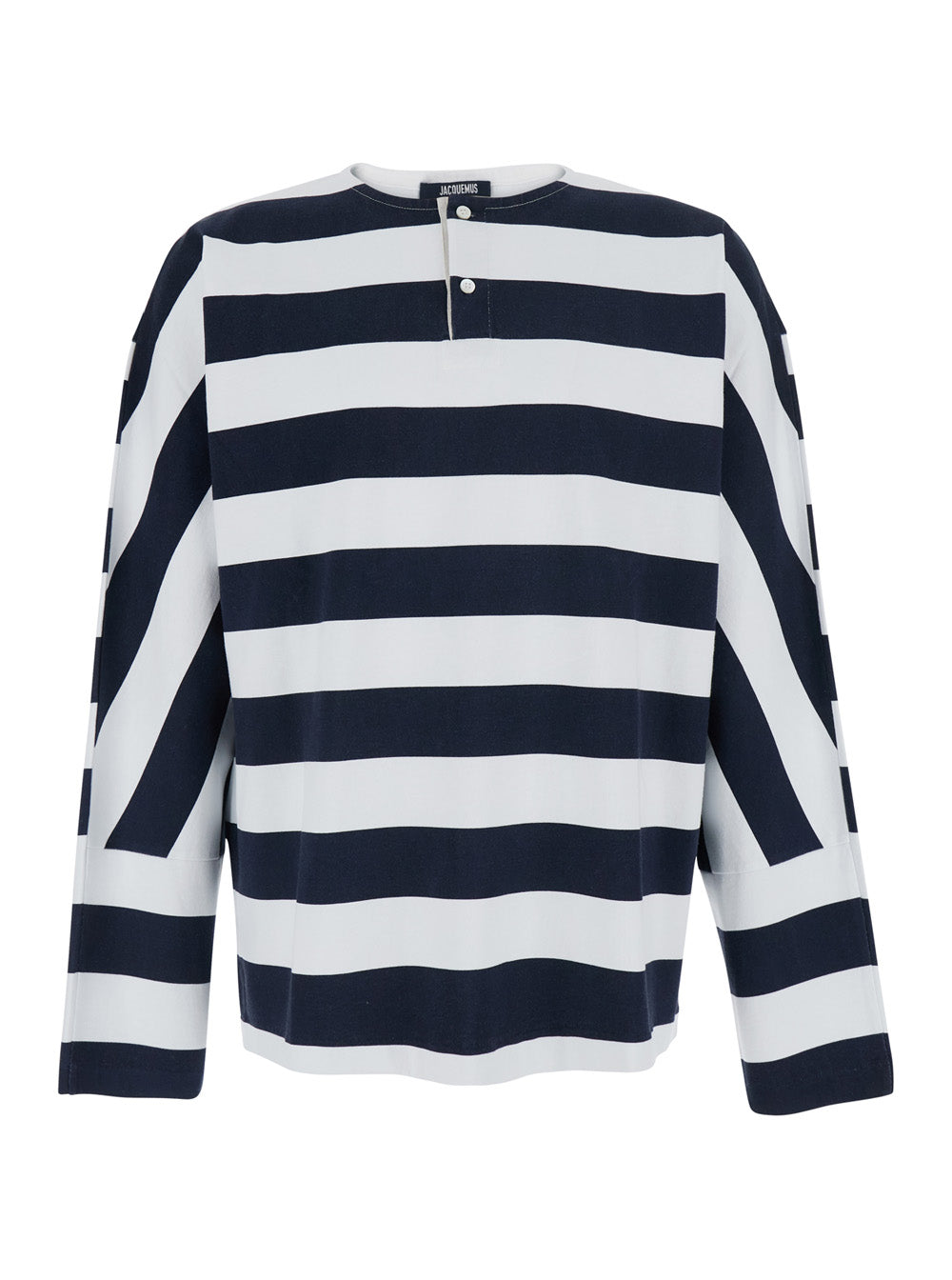 Jacquemus Men Blue Long Sleeve T-Shirt With Logo On Front In Cotton For Women