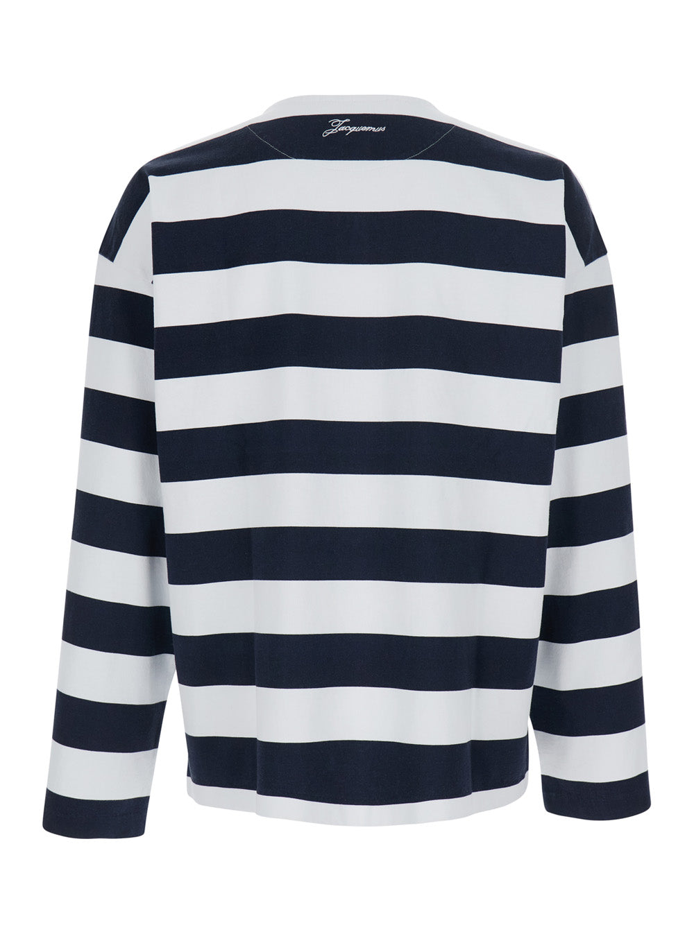 Jacquemus Men Blue Long Sleeve T-Shirt With Logo On Front In Cotton For Women