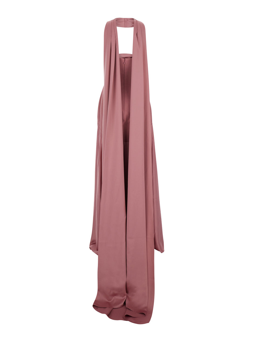 Solace London Women 'Mae' Pink Long Dress With Removable Scarf And Internal Boned Bodice In Tech Fabric For Women SOLACE LONDON