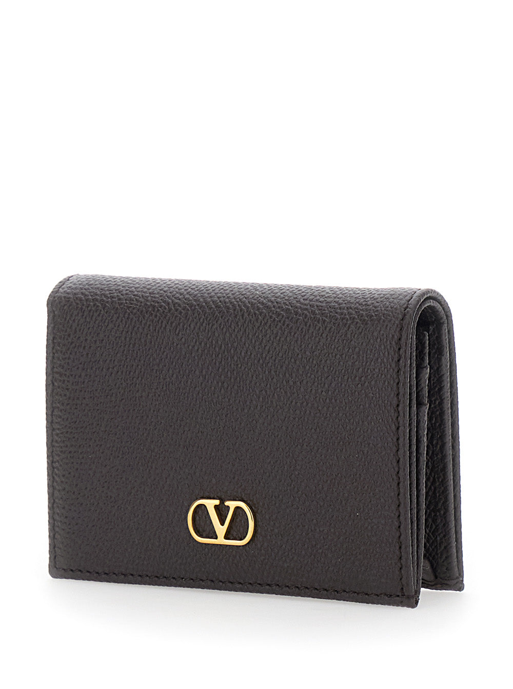 Valentino Garavani Women Brown Flap Wallet With Vlogo On The Front In Leather For Women