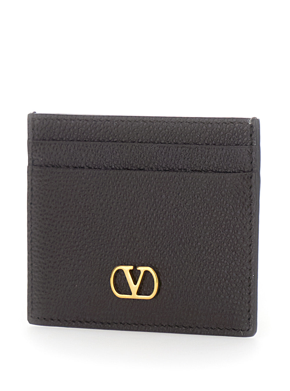 Valentino Garavani Women Brown Cardholder With Vlogo On The Front In Leather For Women