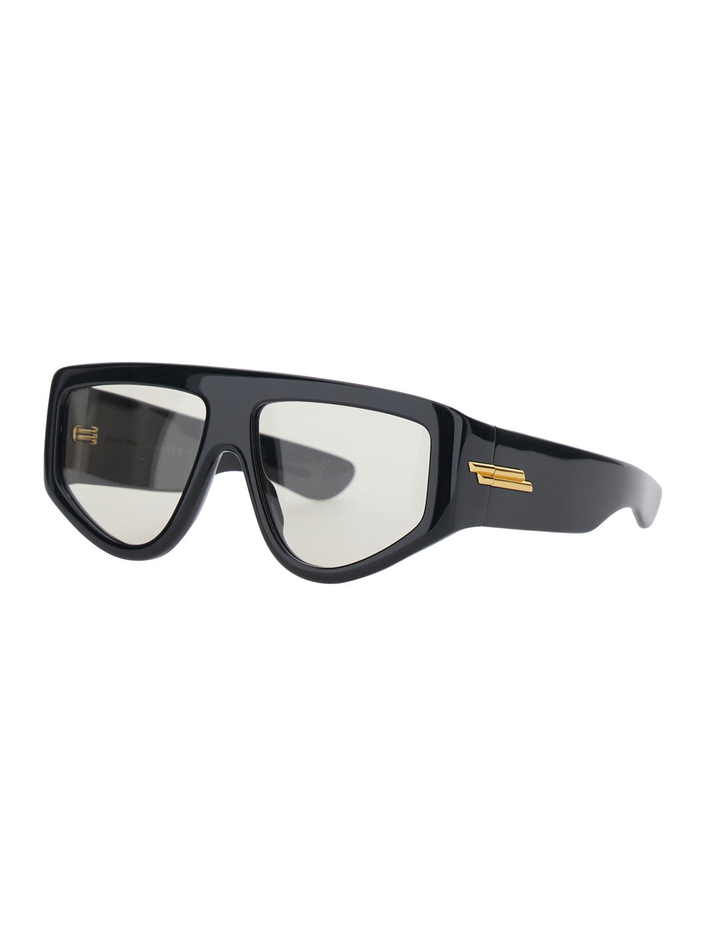 Bottega Veneta Women Black Sunglasses With Square Design And Gold Color Detail On The Temples In Acetate For Women BOTTEGA VENETA