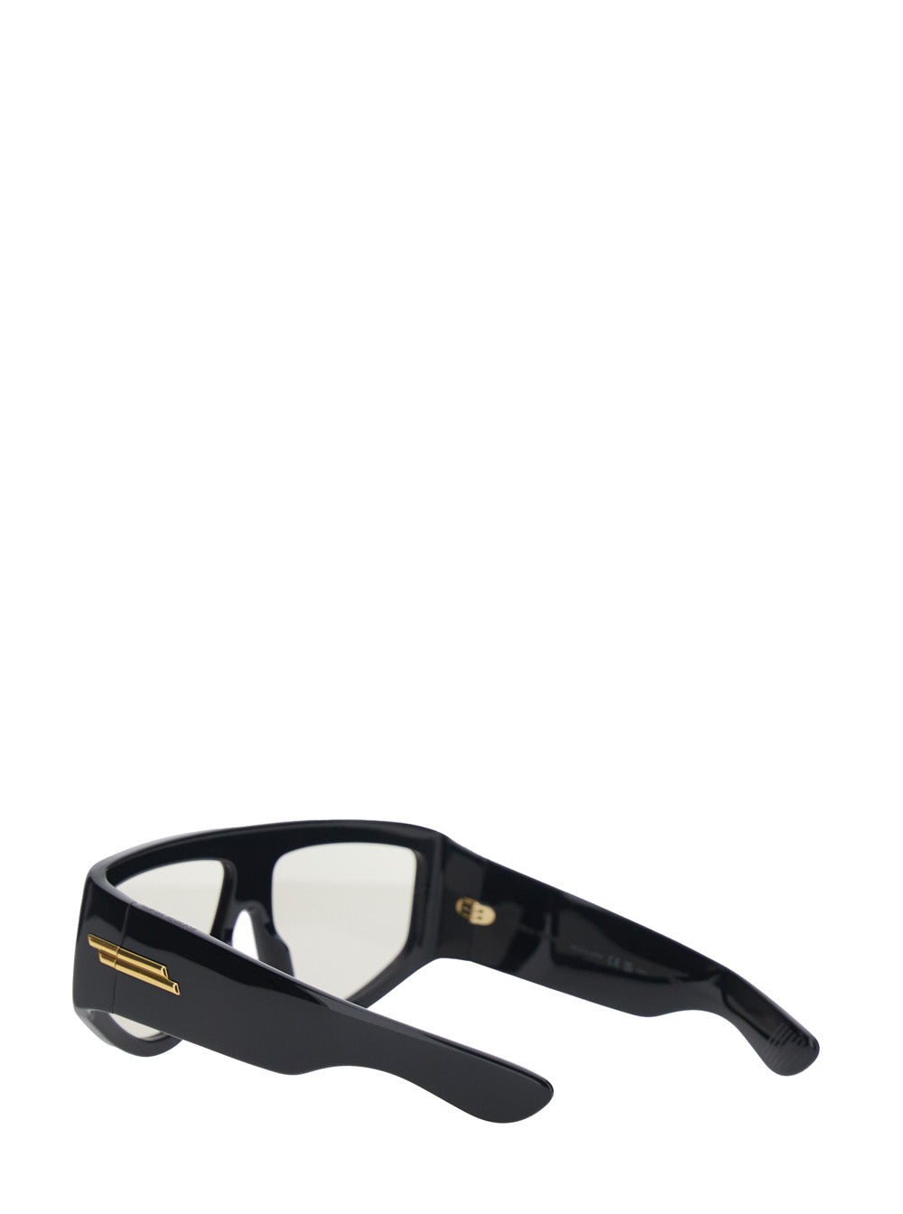 Bottega Veneta Women Black Sunglasses With Square Design And Gold Color Detail On The Temples In Acetate For Women BOTTEGA VENETA