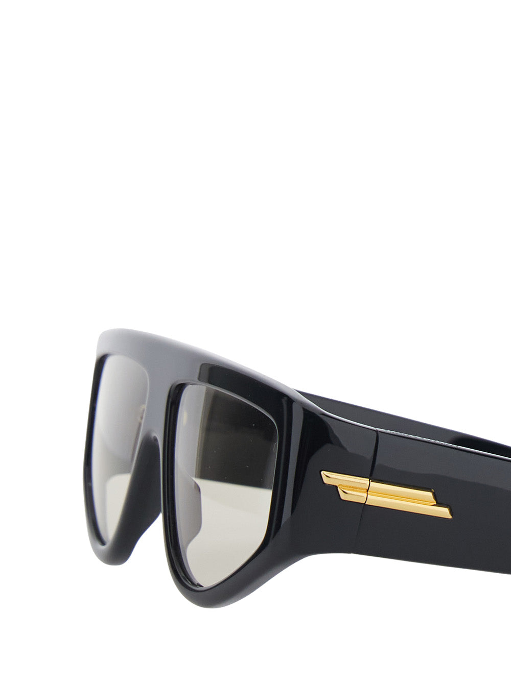 Bottega Veneta Women Black Sunglasses With Square Design And Gold Color Detail On The Temples In Acetate For Women BOTTEGA VENETA