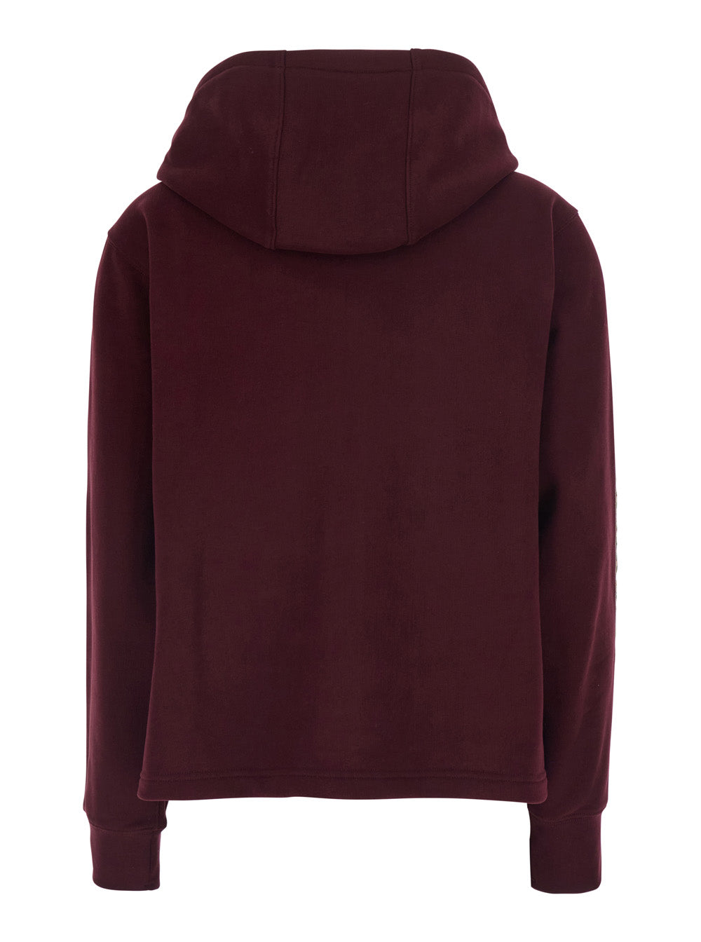 Burberry Women 'Harper' Bordeaux Sweatshirt With Ekd Embroidery On The Front And Check Motif On The Sleeves In Cotton For Women BURBERRY