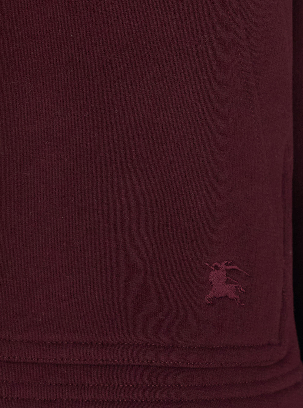 Burberry Women 'Harper' Bordeaux Sweatshirt With Ekd Embroidery On The Front And Check Motif On The Sleeves In Cotton For Women BURBERRY