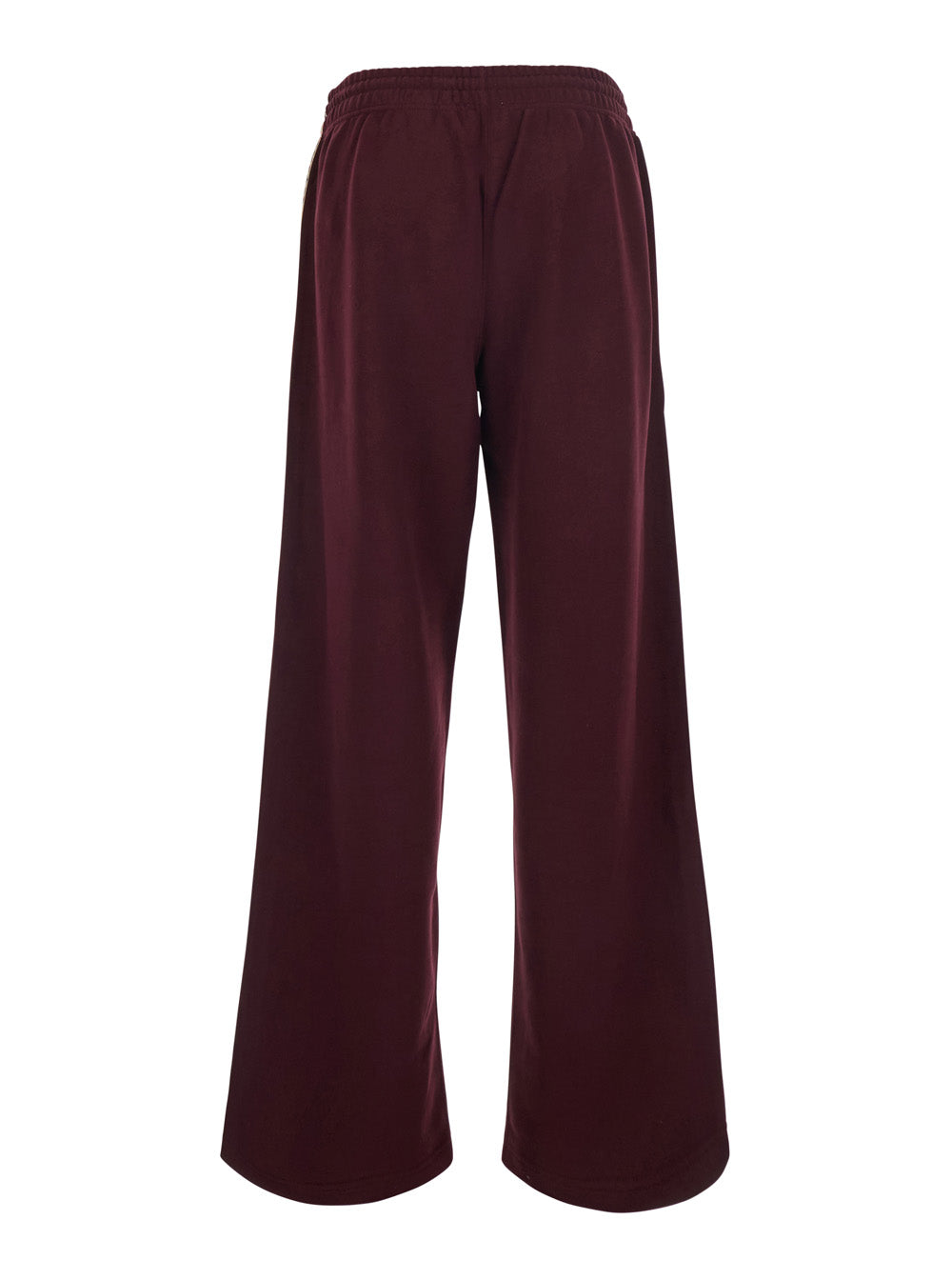 Burberry Women 'Jodie' Bordeaux Pants With Drawstring Waist And Check Motif On The Side In Cotton For Women BURBERRY
