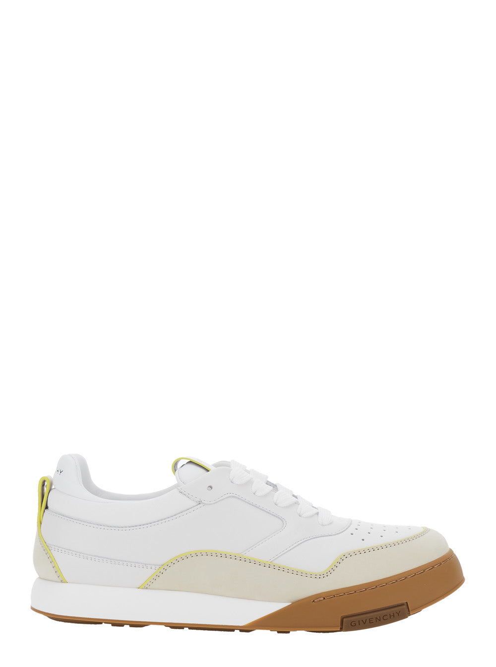 Givenchy Men White Low Top Sneaker With Logo Lettering On The Back And Logo Patch On The Tongue In Leather For Men GIVENCHY
