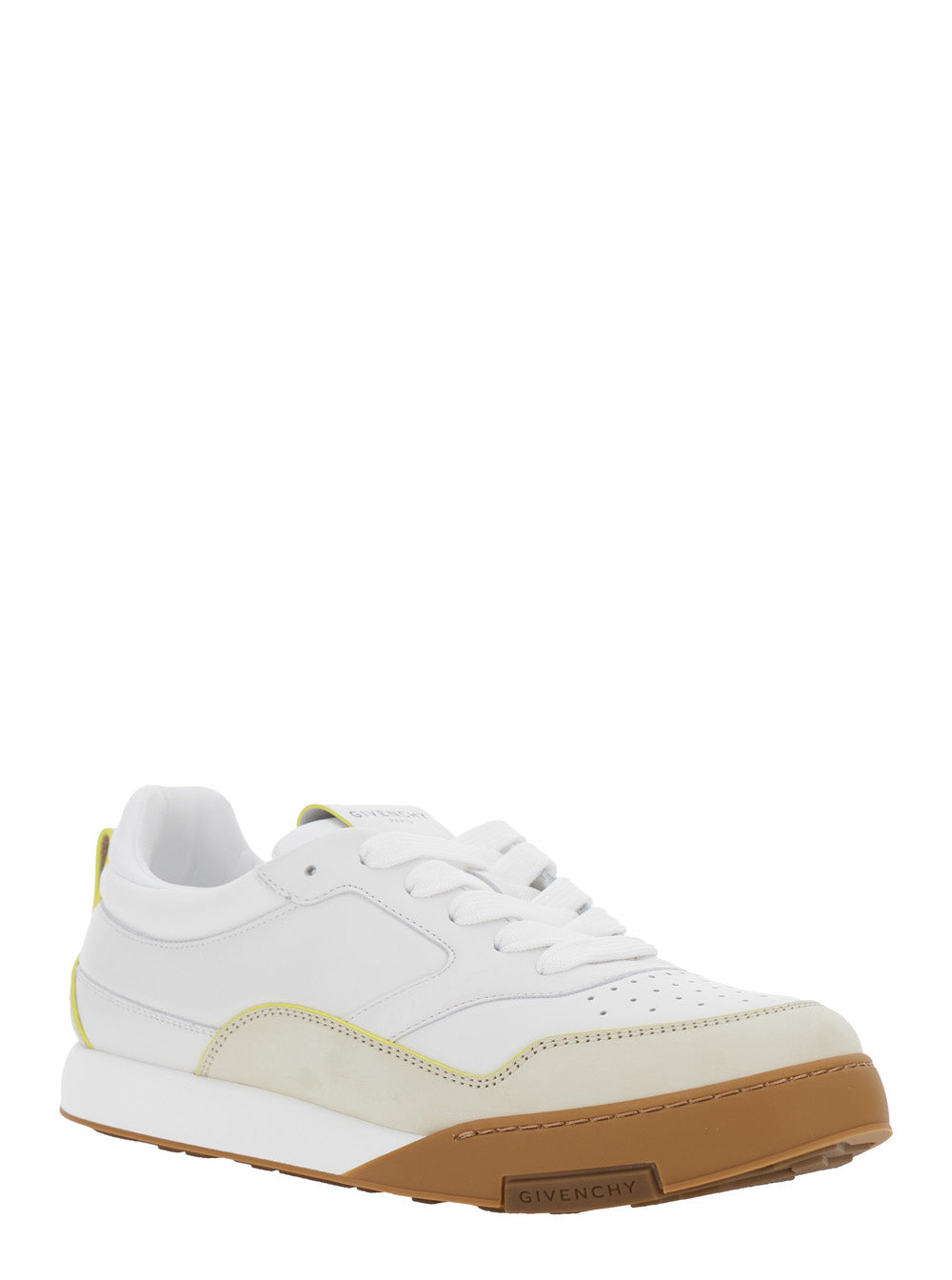 Givenchy Men White Low Top Sneaker With Logo Lettering On The Back And Logo Patch On The Tongue In Leather For Men GIVENCHY