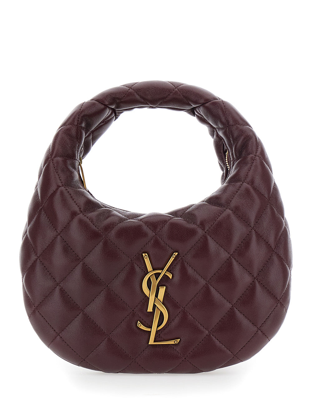 Saint Laurent Women 'Icarino' Bordeaux Handbag With Cassandre Plate On Front And Quilted Design In Leather Woman