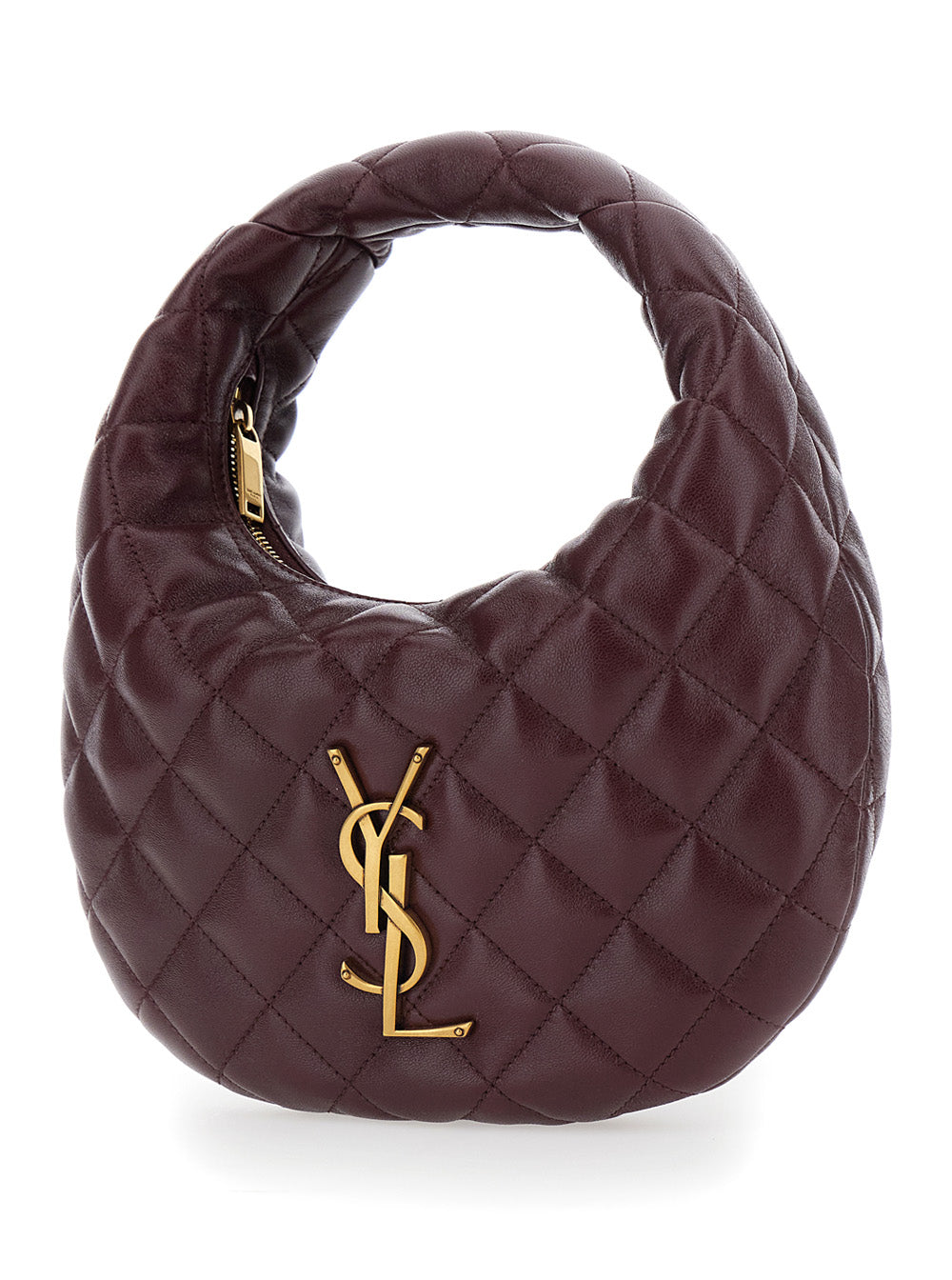 Saint Laurent Women 'Icarino' Bordeaux Handbag With Cassandre Plate On Front And Quilted Design In Leather Woman