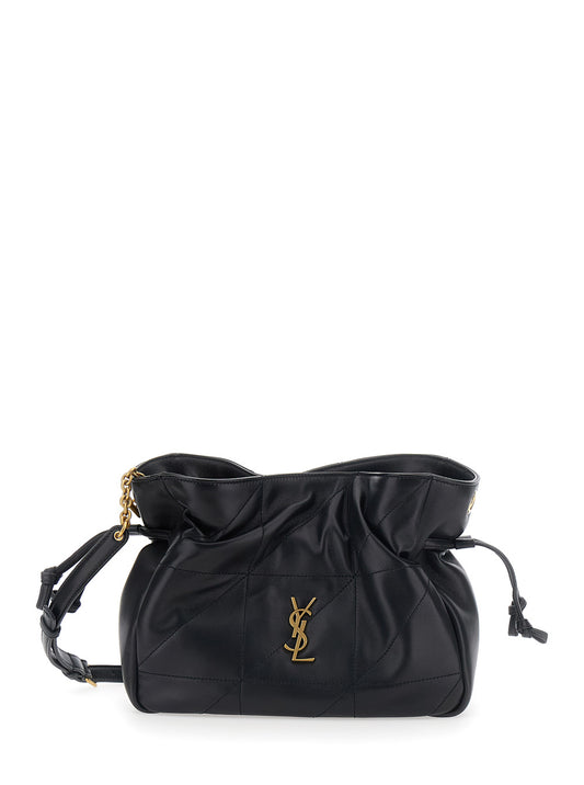 Saint Laurent Women 'Jamie' Black Crossbody Bag With Cassandre And Chain Strap In Leather For Women SAINT LAURENT