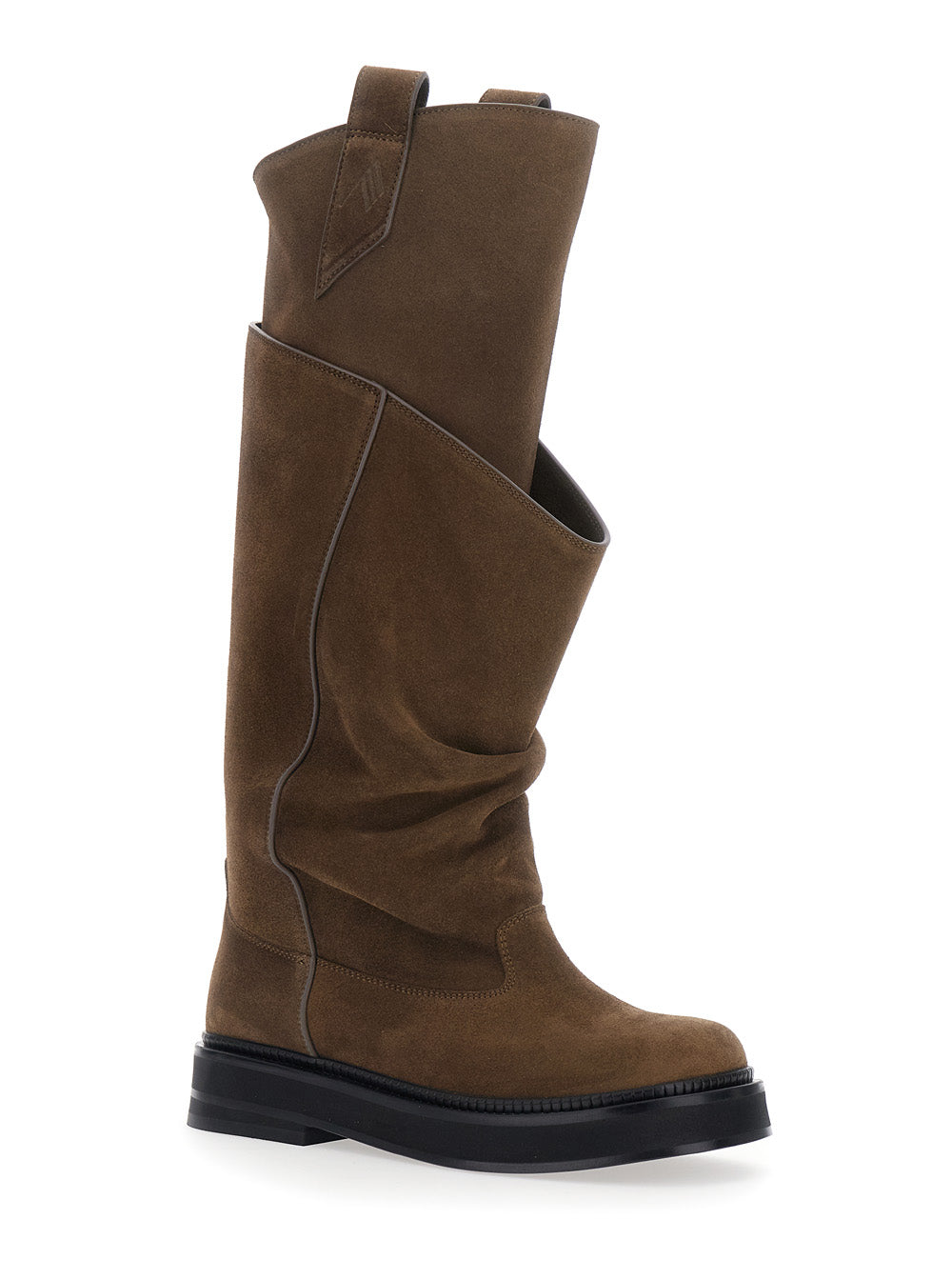 The Attico Women 'Robin Passeggiata' Brown Boots With Round Toe In Suede For Women THE ATTICO