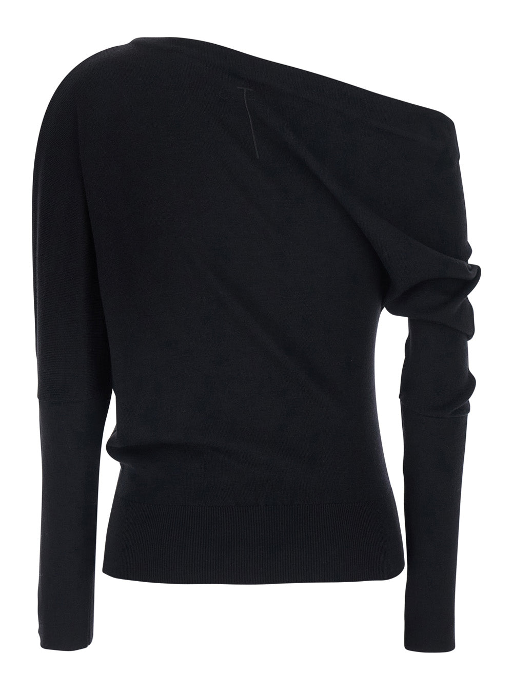 Tom Ford Women Black Sweater With Off-Shoulder Design And Long Sleeves In Black Wool And Silk For Women TOM FORD