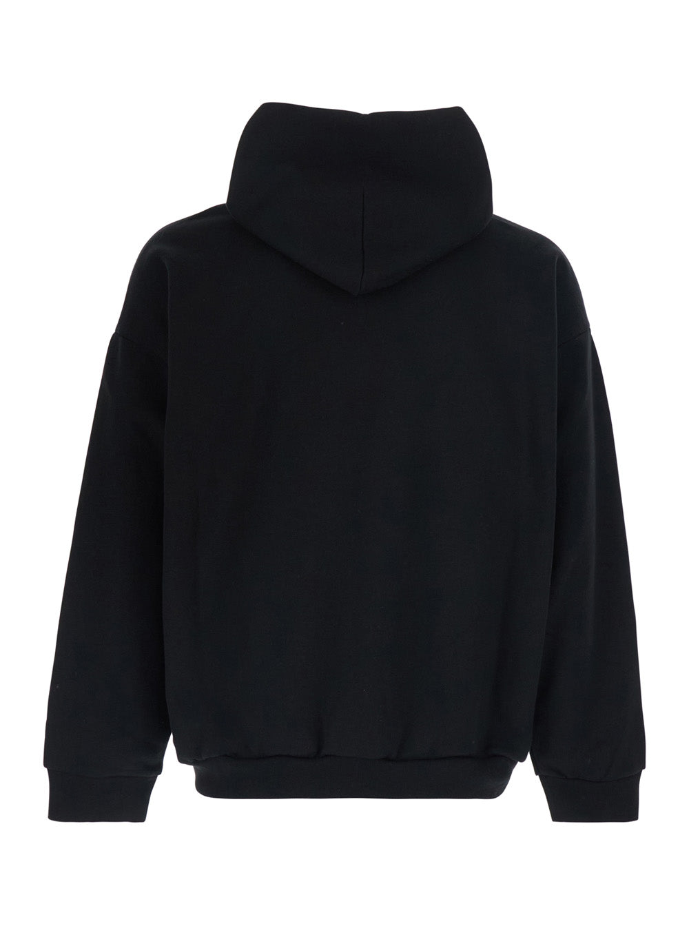 Balenciaga Men Black Hoodie With Fixed Hood And Logo Lettering On The Front In Cotton For Men