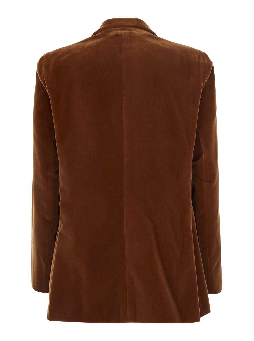 Blaze Milano Women 'Jealousy' Brown Double-Breasted Jacket With Peak Revers In Velvet For Women BLAZE MILANO