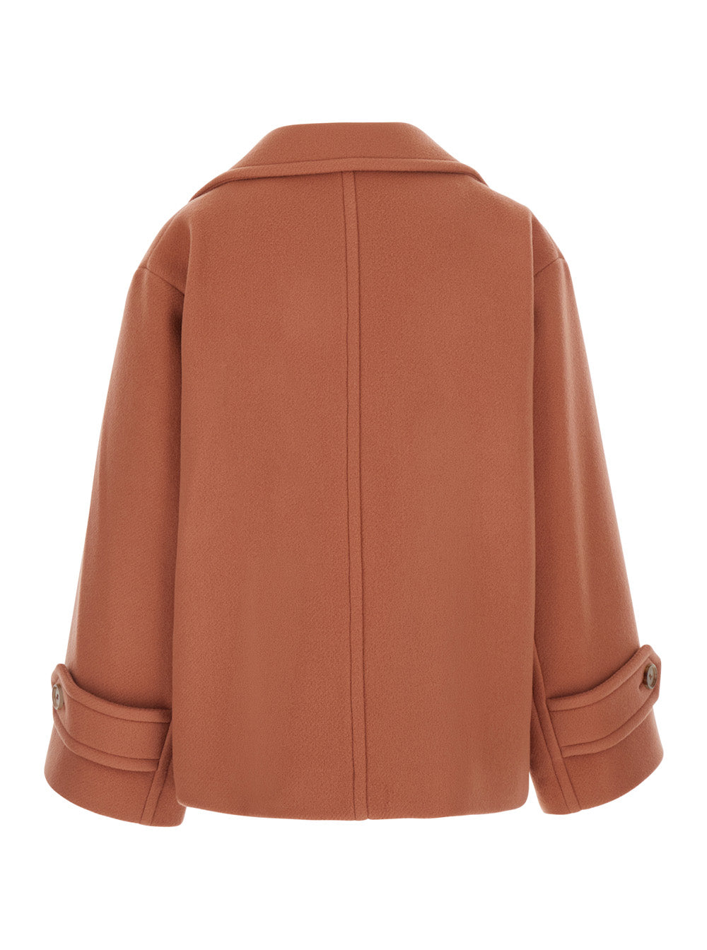 Chloé Women Pink Short Oversized Jacket With High Collar And Buttons In Blend Wool For Women