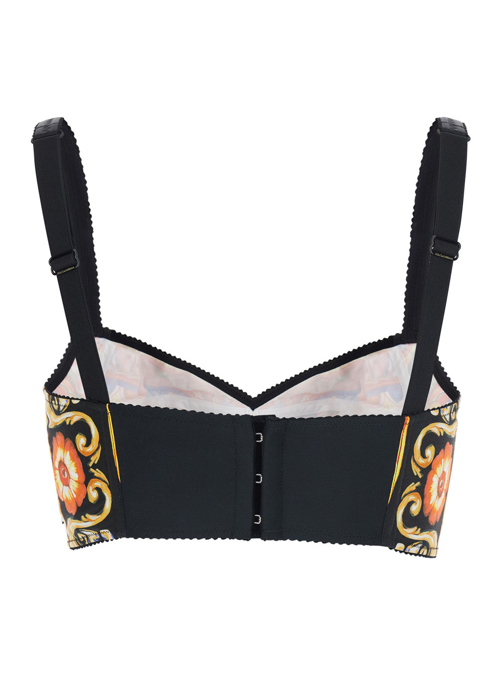 Dolce & Gabbana Women Multicolor Sleeveless Top With Carretto Print And V-Neck In Cotton Blend Woman DOLCE & GABBANA