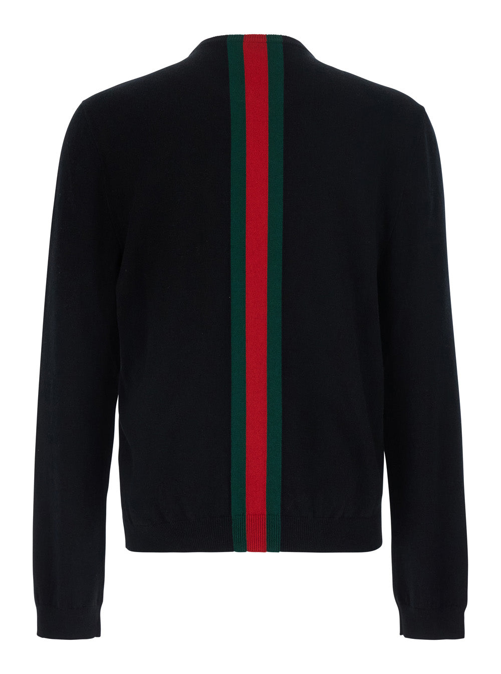 Gucci Men Blue Crewneck Sweater With Web Detail In Wool For Men