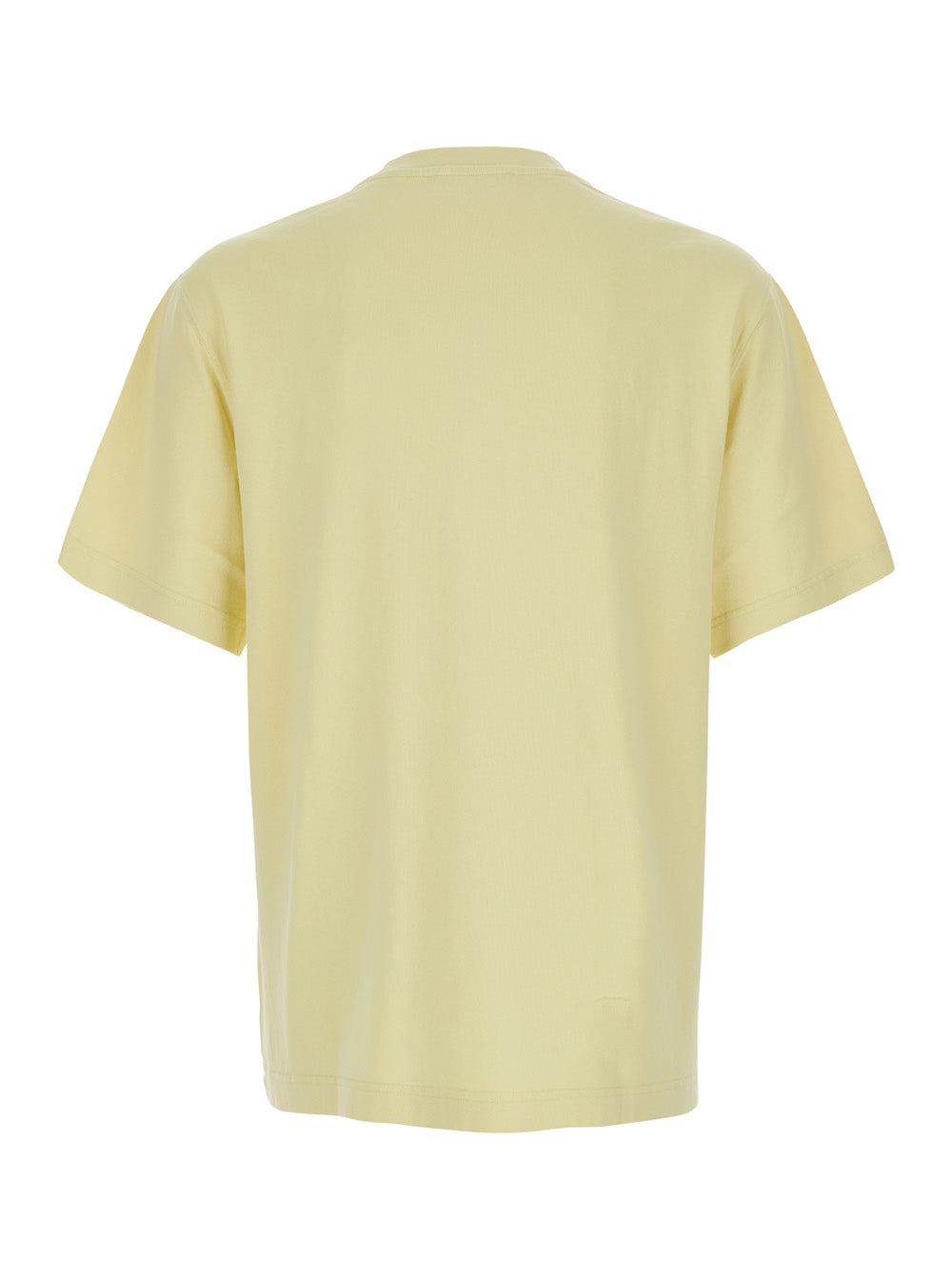 Jacquemus Men 'Le T-Shirt Gros Grain'  Yellow Crew Neck T-Shirt With Logo Patch On The Front In Cotton For Men