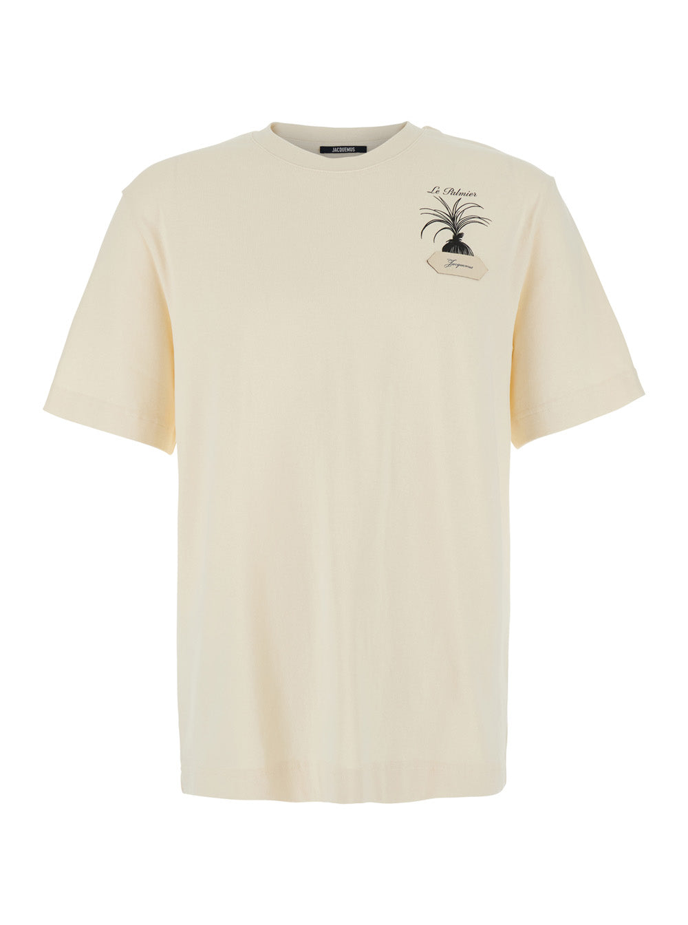 Jacquemus Men White Le Palmier T-Shirt With Logo And Unisex Cotton