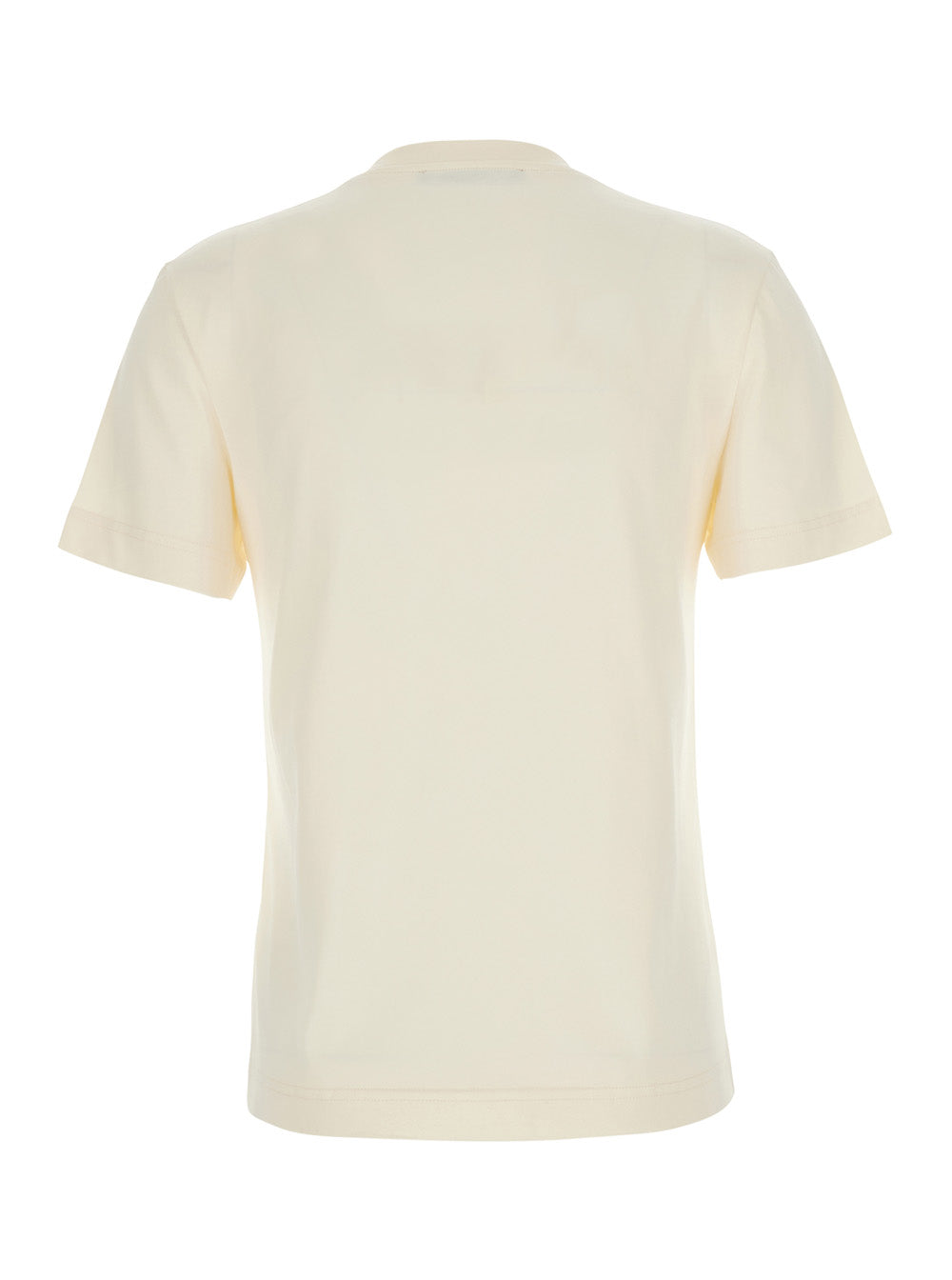 Jacquemus Women 'Le T-Shirt Gros Grain' Beige Crewneck T-Shirt With Logo Patch On The Front In Cotton For Men JACQUEMUS