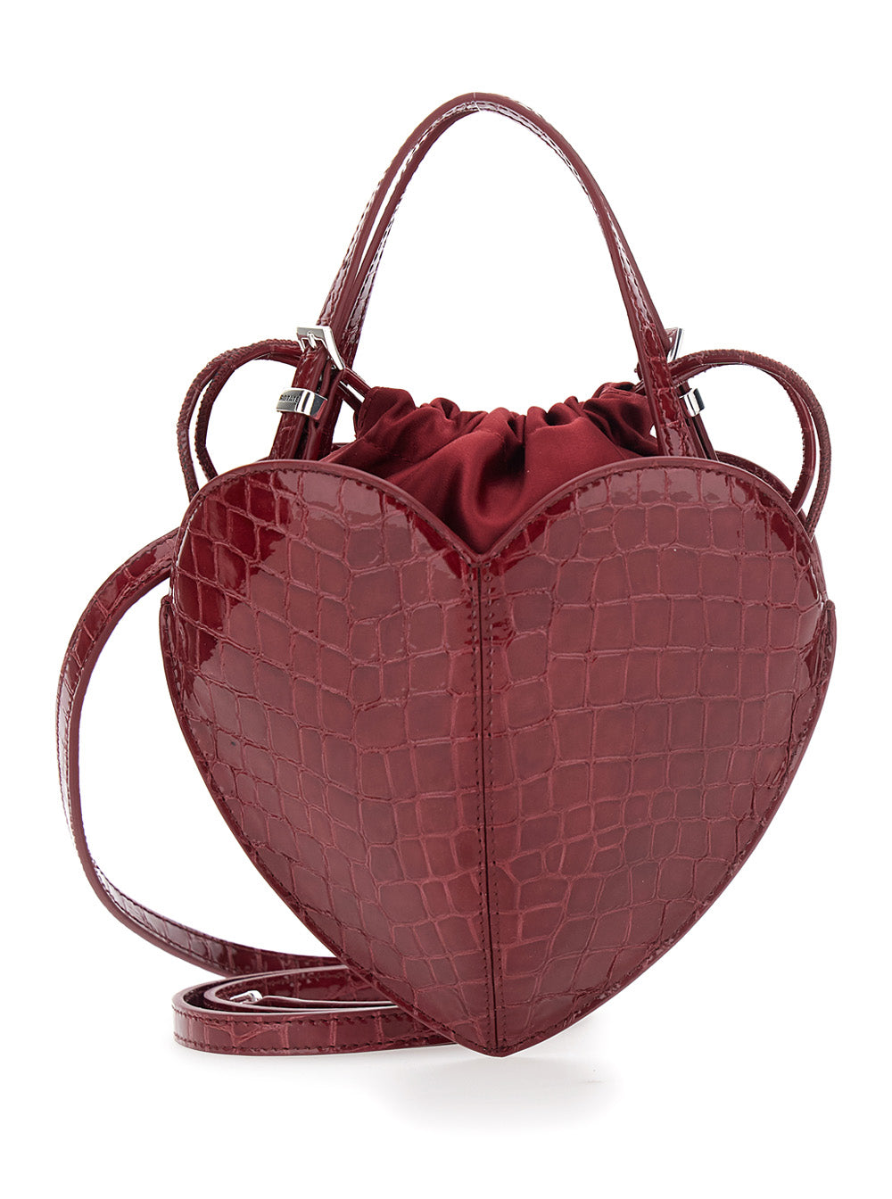 Rotate Women Red Handbag With Heart Silhouette And Adjustable Shoulder Strap In Leather For Women ROTATE
