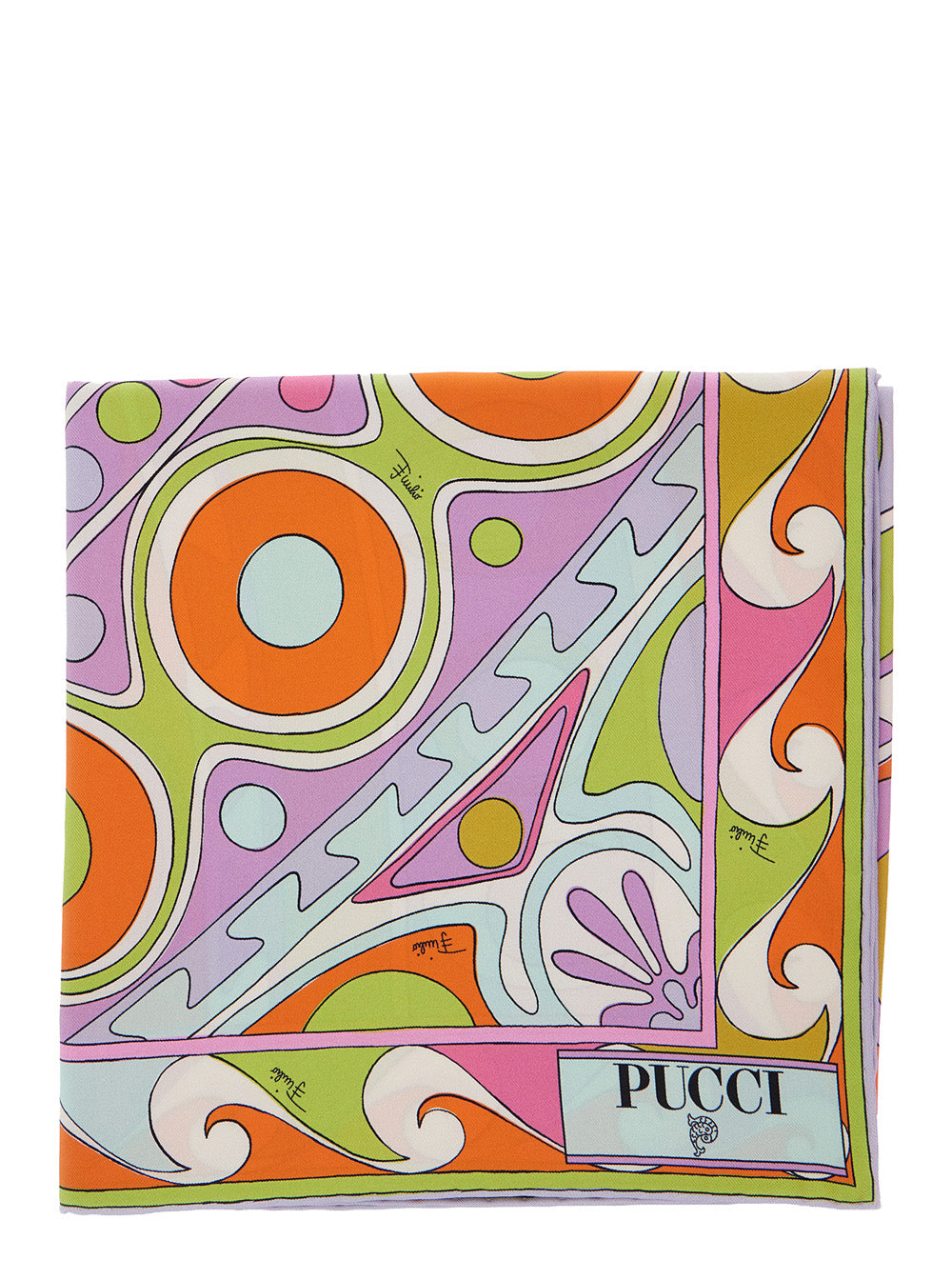 Pucci Women Multicolor Square Scarf With All-Over Geometric Print In Silk For Women PUCCI