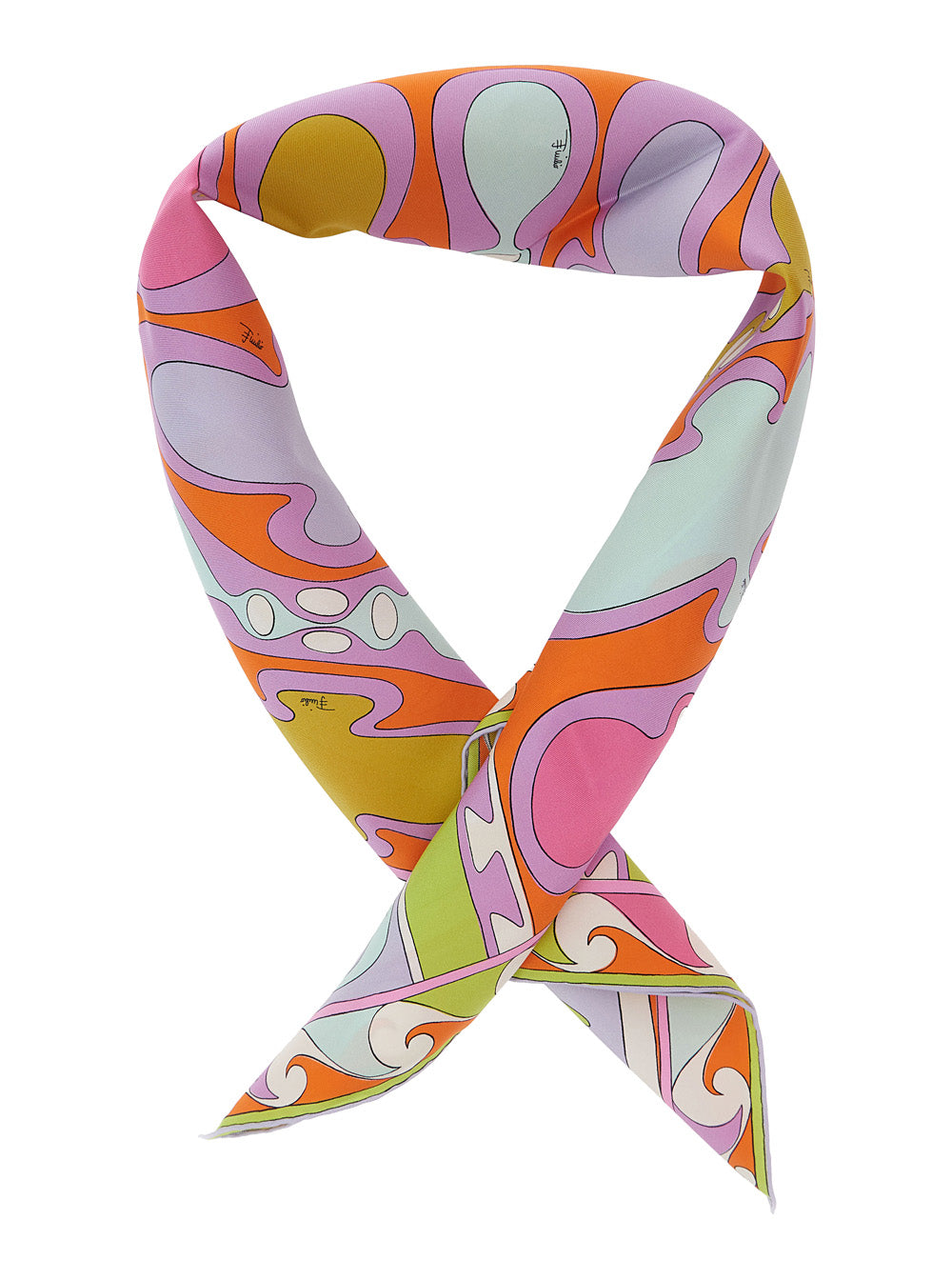 Pucci Women Multicolor Square Scarf With All-Over Geometric Print In Silk For Women PUCCI