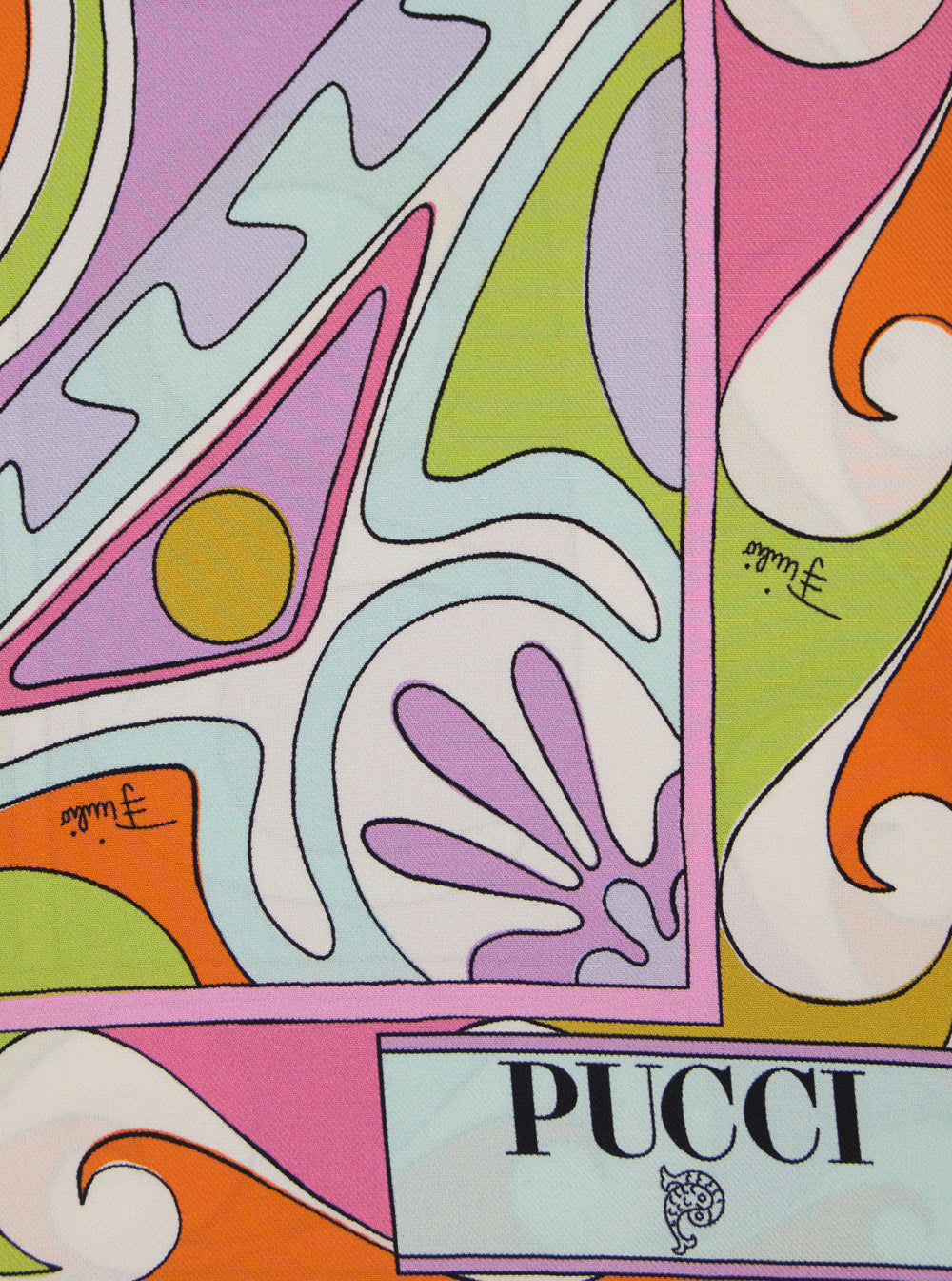 Pucci Women Multicolor Square Scarf With All-Over Geometric Print In Silk For Women PUCCI