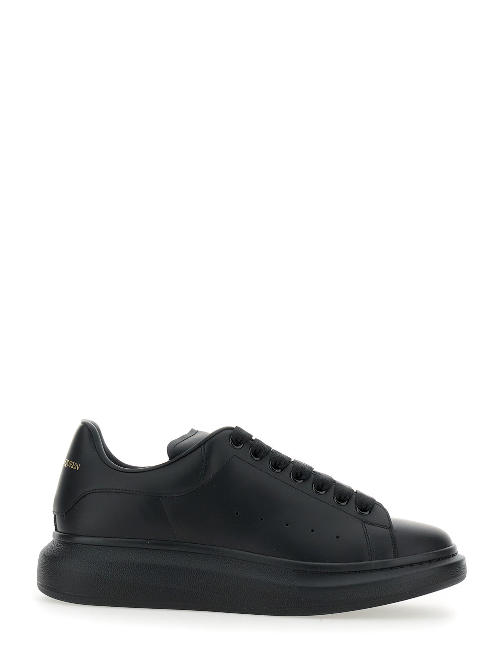 Alexander Mcqueen Men Oversize Sneakers With Logo Lettering On The Heel In Black Leather For Men