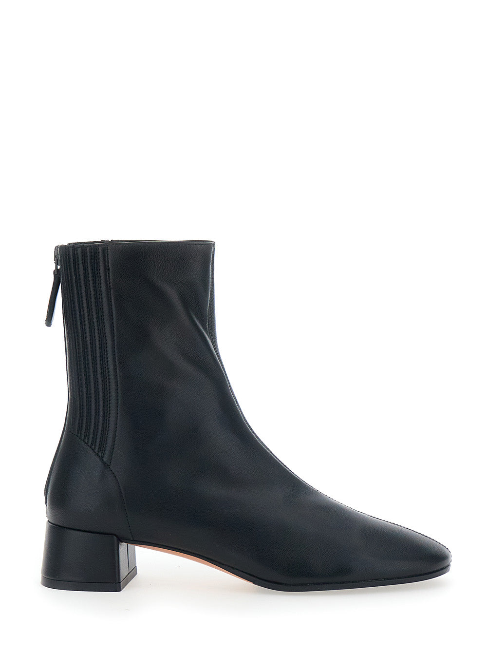 Aquazzura Women 'Saint Honore' Black Ankle Boots With Zip Closure At The Back In Leather For Women