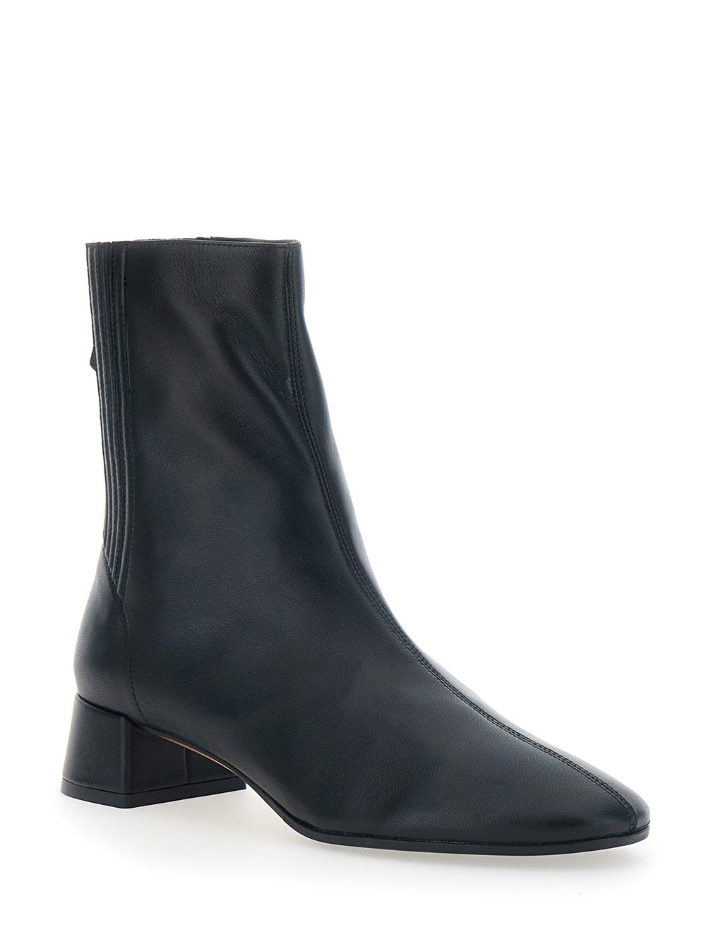 Aquazzura Women 'Saint Honore' Black Ankle Boots With Zip Closure At The Back In Leather For Women