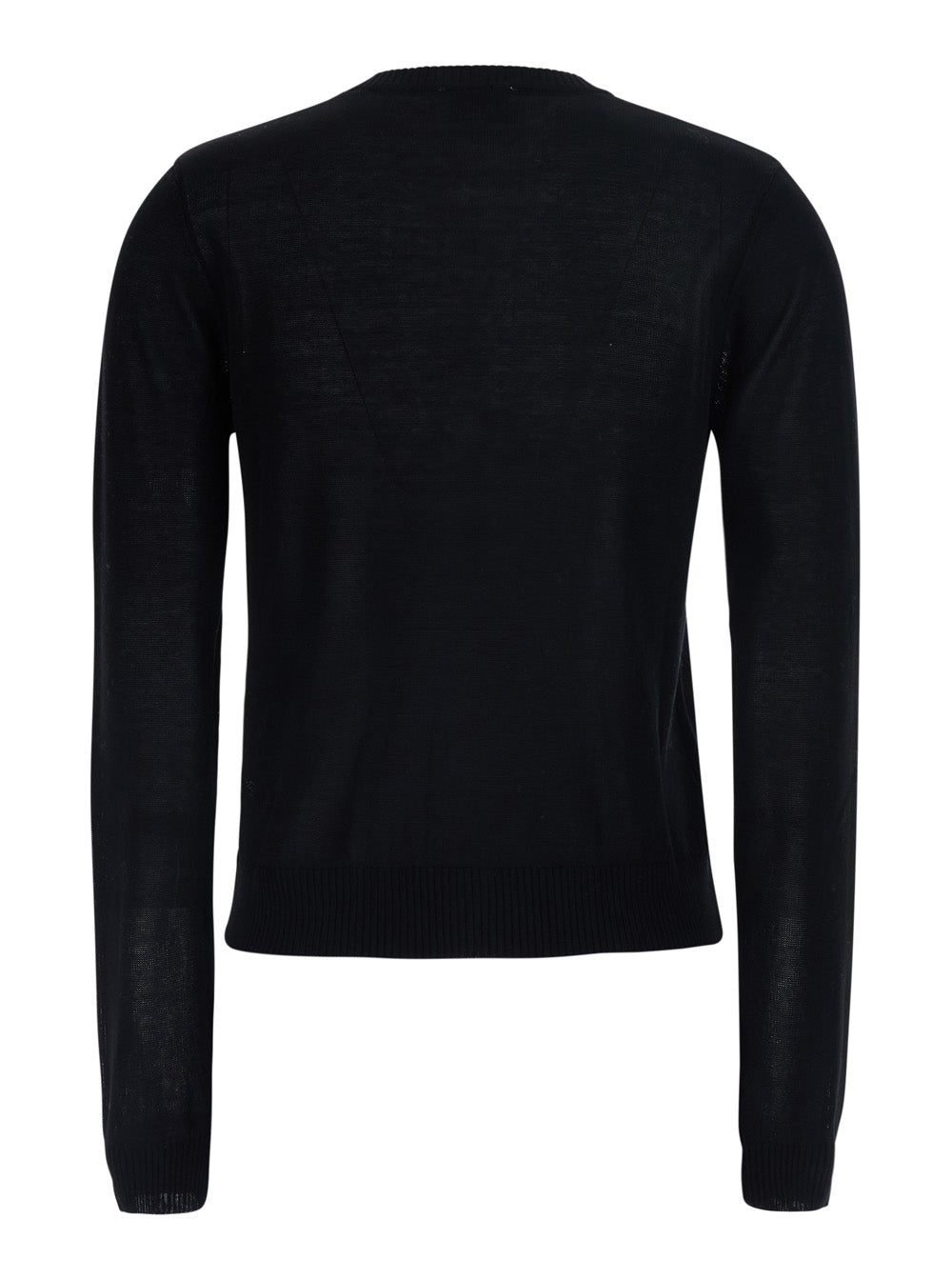 Ganni Women Black Crew Neck Cardigan With Argyle Motif On The Front In Cotton For Women
