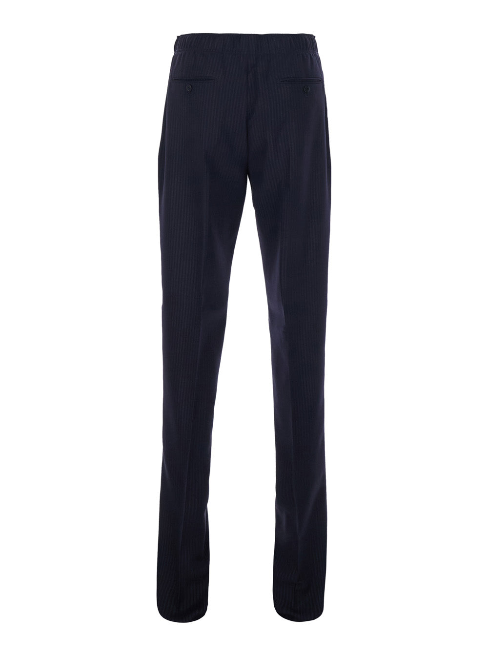 Givenchy Men Blue Pants With Elasticated Waist With Adjustable Buckles And All-Over Stripe Motif In Tech Fabric For Men GIVENCHY