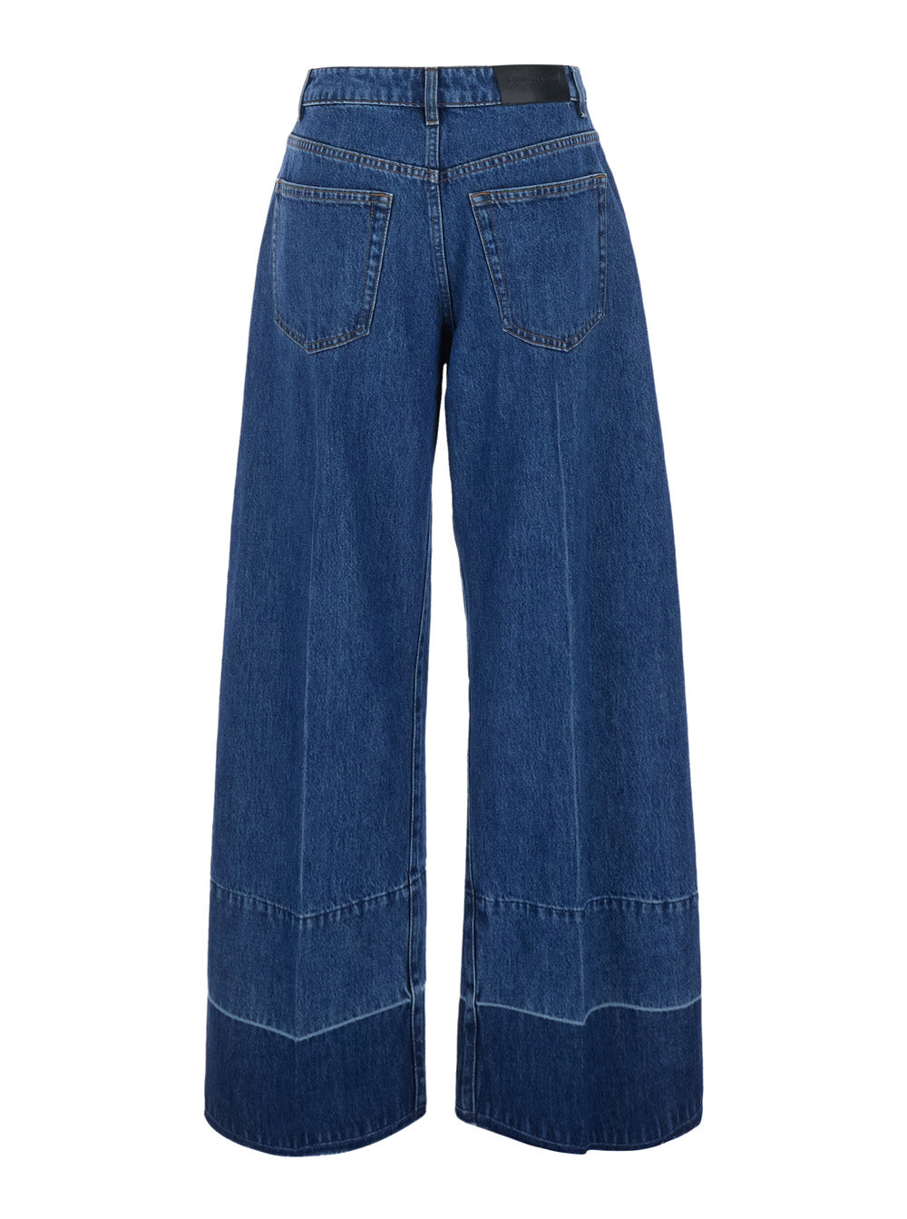 Givenchy Women Blue Wide-Leg Jeans With Raw Hem In Denim For Women GIVENCHY