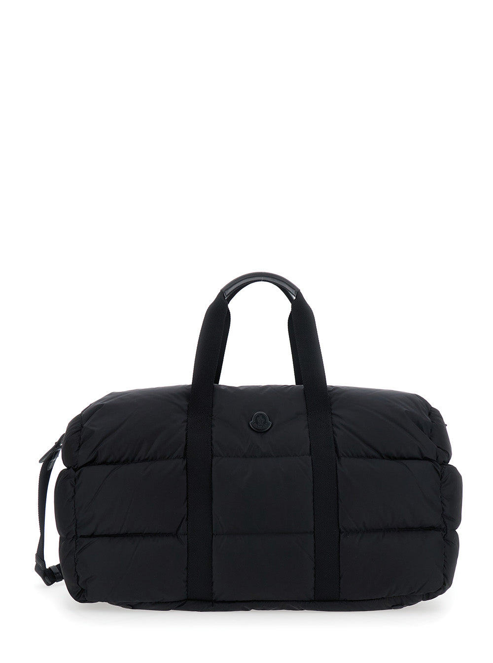 Moncler Men Black Suitcase With Adjustable Shoulder Strap And Logo Patch On Front In Fabric For Men