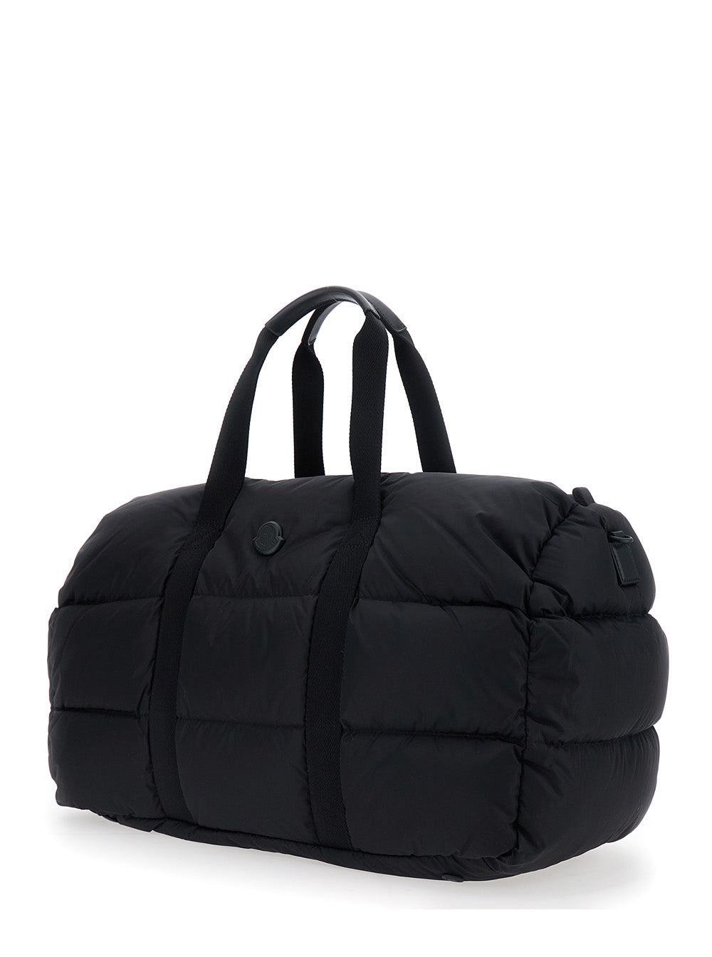 Moncler Men Black Suitcase With Adjustable Shoulder Strap And Logo Patch On Front In Fabric For Men