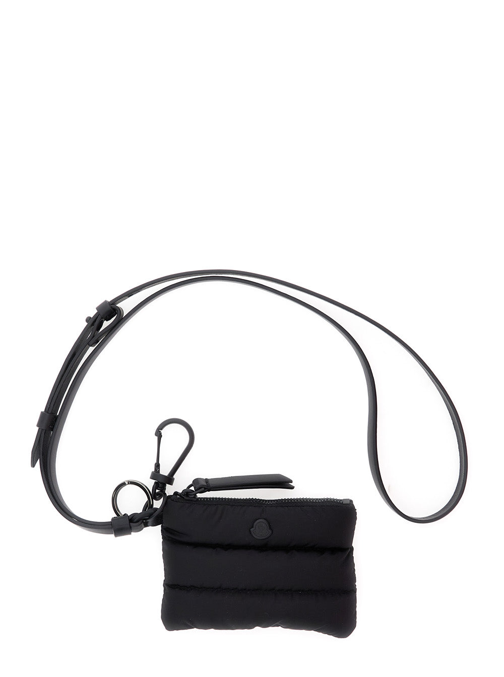 Moncler Men 'Caradoc' Black Cardholder With Logo Patch On The Front And Adjustable And Removable Strap In Fabric For Men