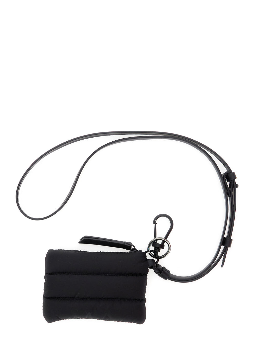 Moncler Men 'Caradoc' Black Cardholder With Logo Patch On The Front And Adjustable And Removable Strap In Fabric For Men