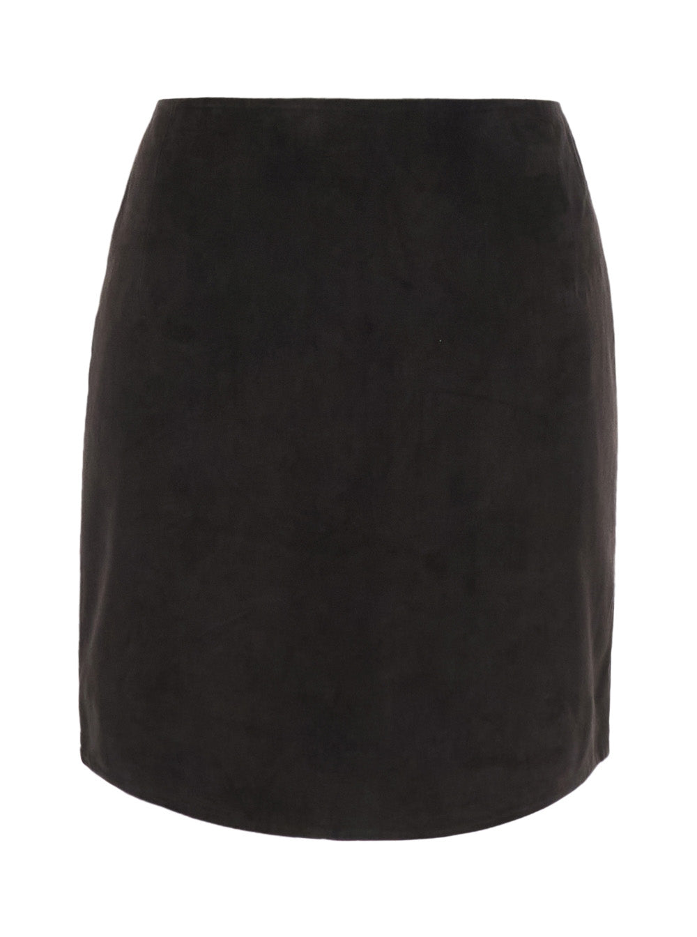 Rotate Women Black Miniskirt With Zip Closure On The Back In Suede For Women